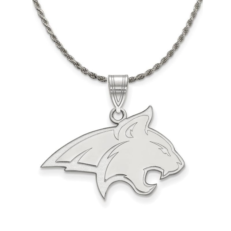 Sterling Silver Montana State Lg Logo Pendant Necklace - 18 Inch